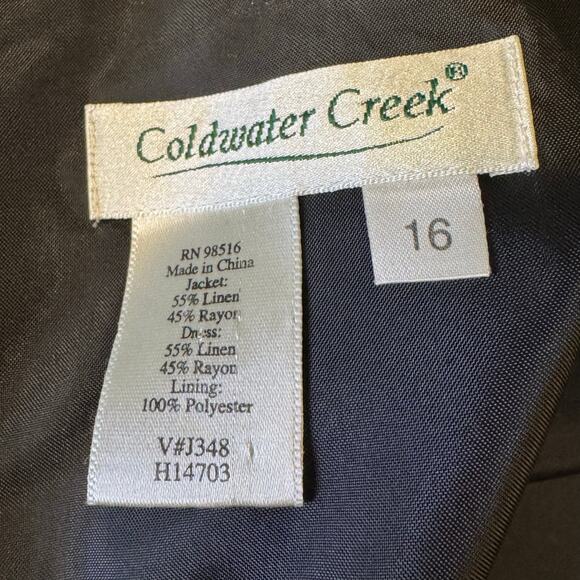 Coldwater Creek Size 16 Linen Blend Black Lined Shift Dress - Picture 5 of 5